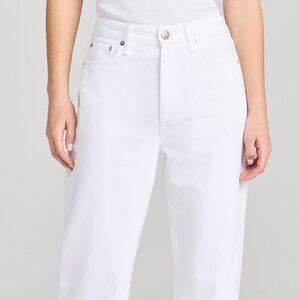 Rag & Bone Mid-Rise, Wide-Leg Logan White Jeans